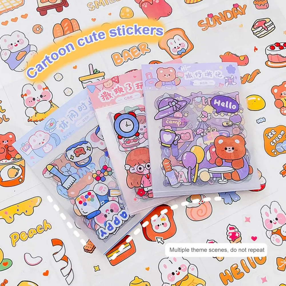 20 fogli di cancelleria adesivo impermeabile Kawaii Cartoon Stickers Cute Handbook Sticker Scrapbooking Diary Journal Planner Sticker