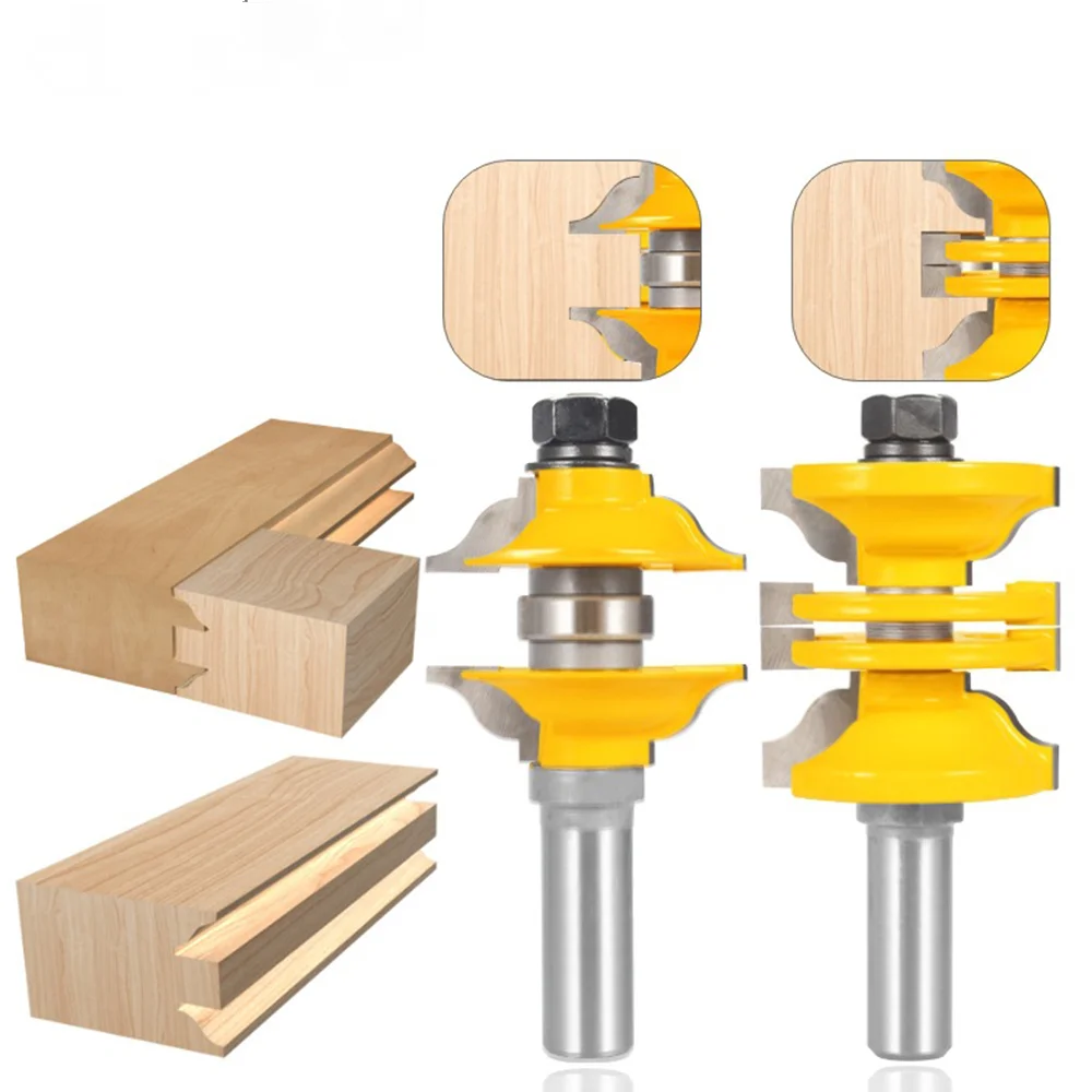 

2pcs 12mm 1/2" Shank Entry & Interior Door Ogee Router Bit Matched Milling Cutter Set for Wood Woodworking Machine