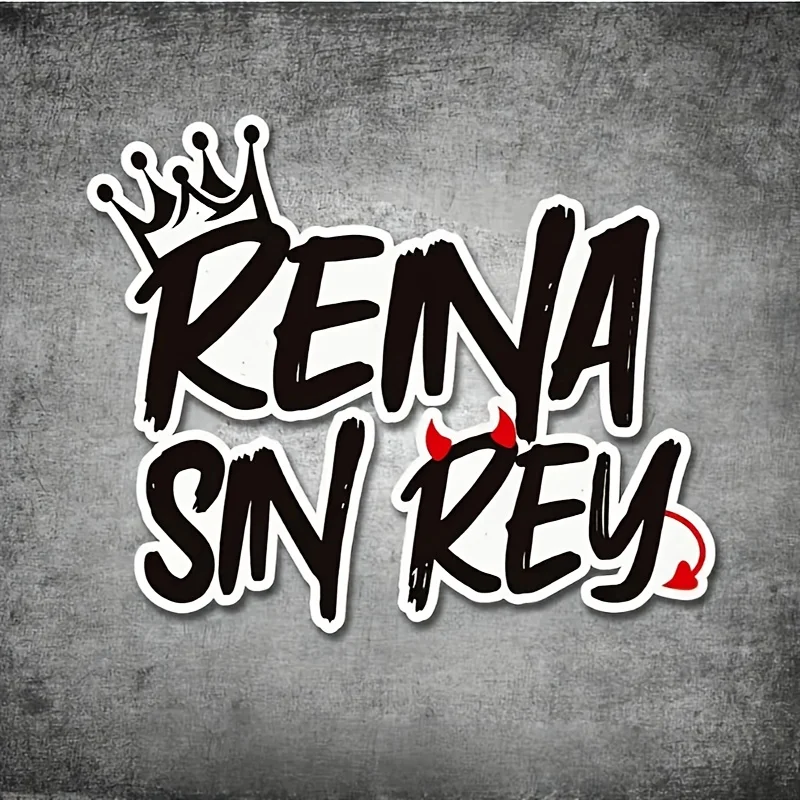 

1Pc Queen of No Kings Letter Waterproof Vinyl Sticker,Spanish Style Creative Decal for Motorcycle Windshield Bumper Helmet Decor