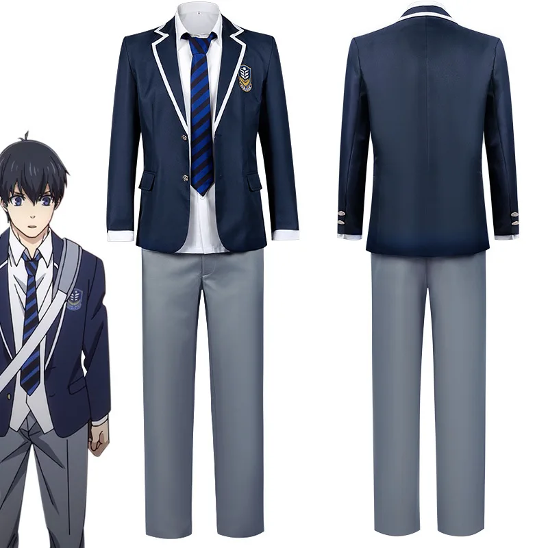 

Anime Blue Lock School Uniform Isagi Yoichi Mikage Reo Cosplay Costumes Men Shirt Coat Pants Tie Suit Halloween Unisex Outfit