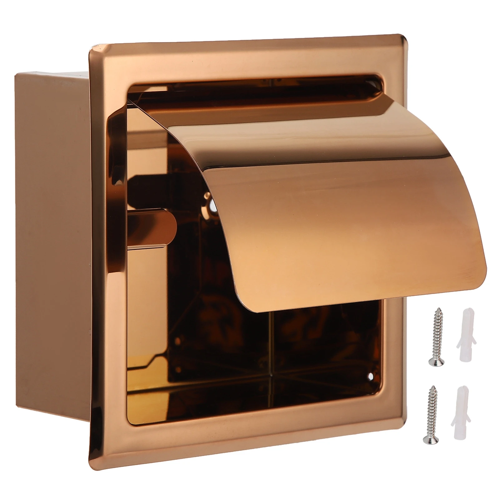 

Встраиваемый держатель для туалетной бумаги из нержавеющей стали, держатель для бумажных полотенец, стойка для туалетной бумаги для ванной комнаты в отеле, розовое золото