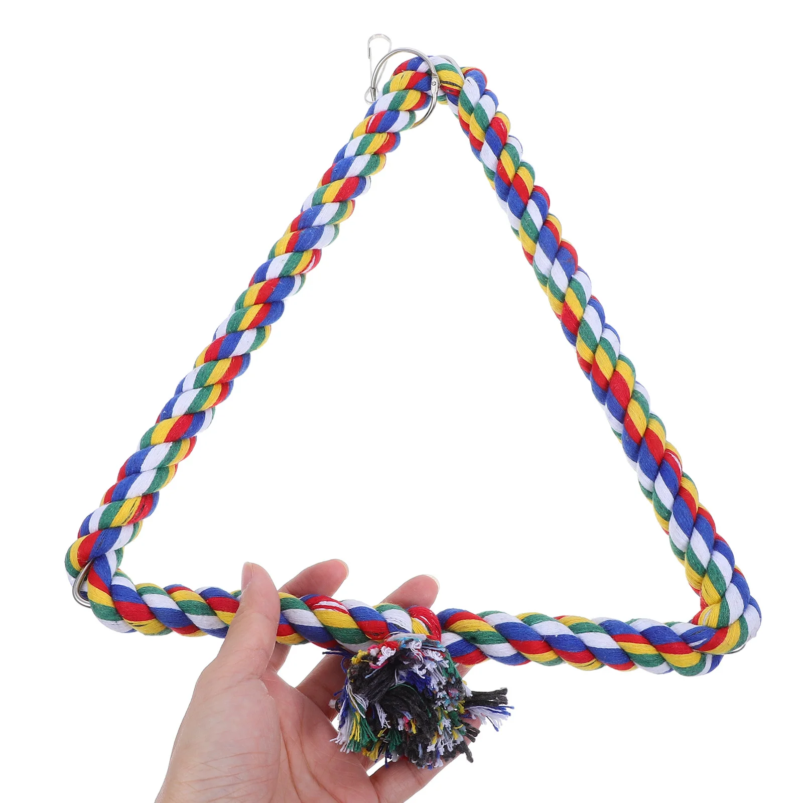 

Colorful Cotton Rope Triangle Swing Bird Climbing Ladder Parrot Pet Training Playground Exercise Balance Bird Climbing Swing