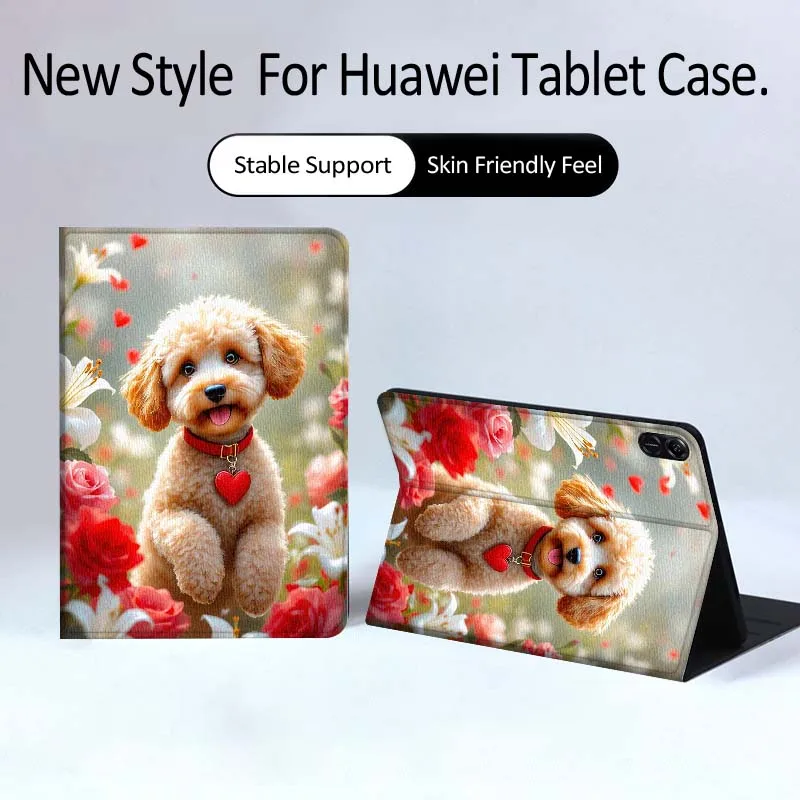 

Cute Cartoon Dog Art For Huawei MatePad Pro Air 12 X Honor Pad 8 V8 9 13 GT GT2 3 12.6 13.3 Inch Tablet Case