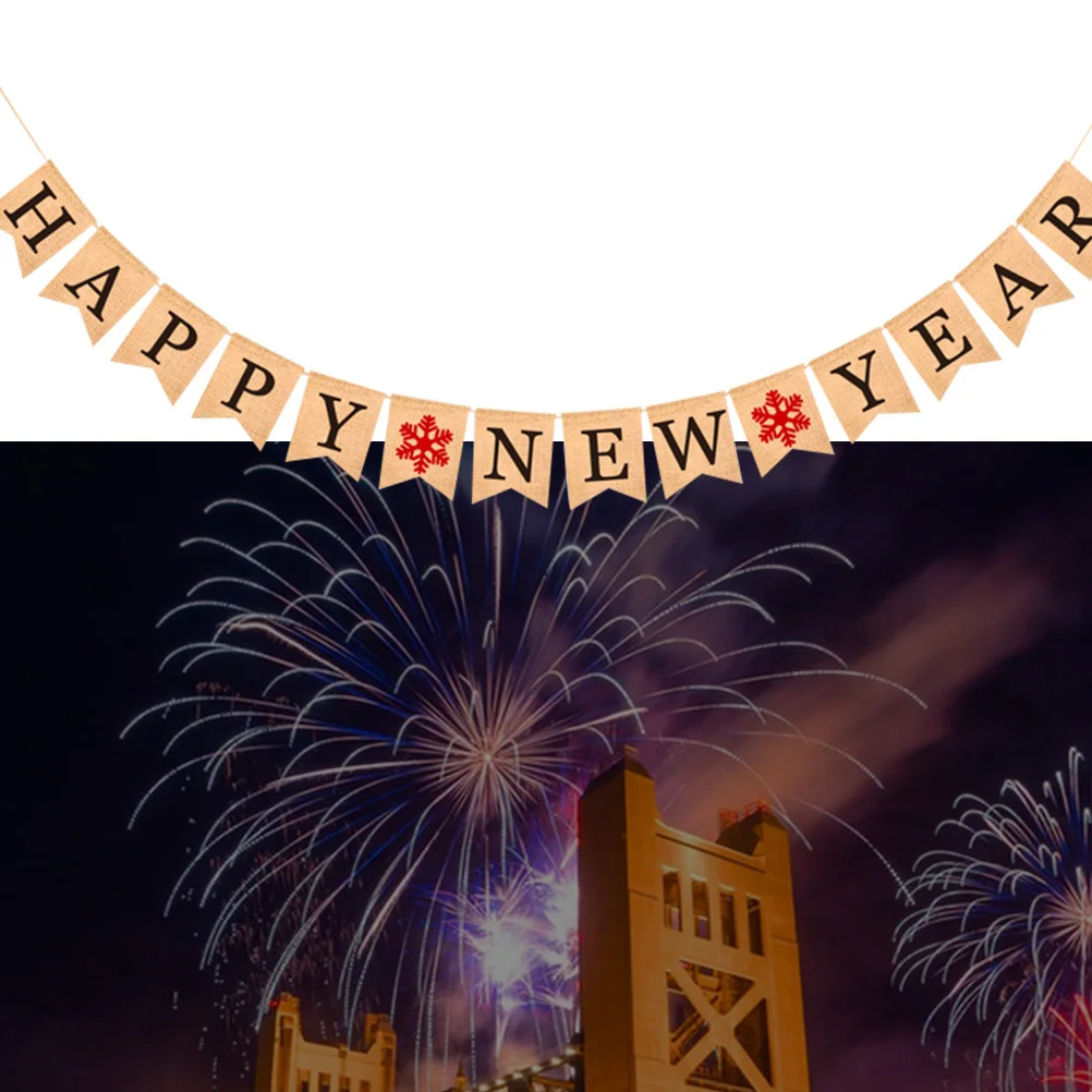 

New Year Bunting Paper Banner Hanging Party Decorations For Christmas Festival String Pennant Holiday Cloth Decor