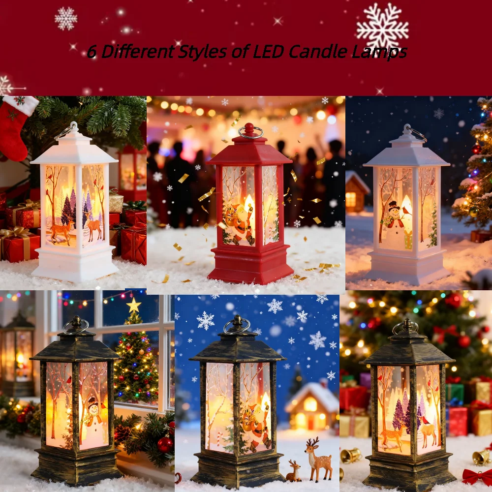 2pcs LED Christmas Candle, LED Tea light Candles Cages Button Battery Power Supply with Holder