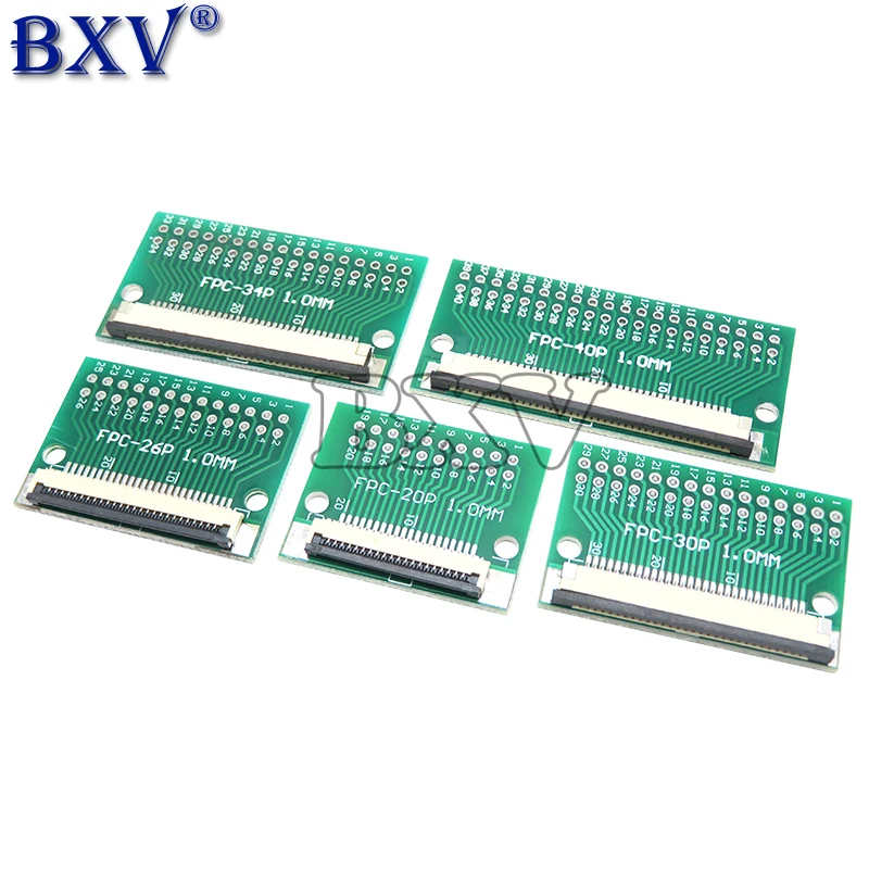 FPC FFC 0.5MM 1.0MM Pitch Conversion Board DIY PCB Board 6P~60P 6 8 10 20 24 26 30 34 40 50 60 P Connector For Cable Transfer
