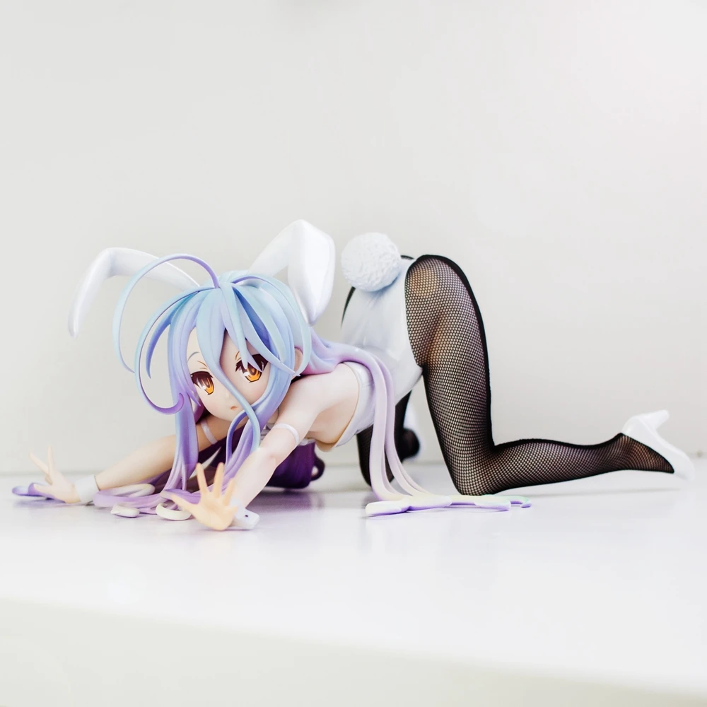 15CM Anime Kein Spiel Kein Leben Shiro B-stil 1/4 Bunny ver Figur Stand Modell Spielzeug Puppe Action figur PVC Ersatz Hand Geschenk