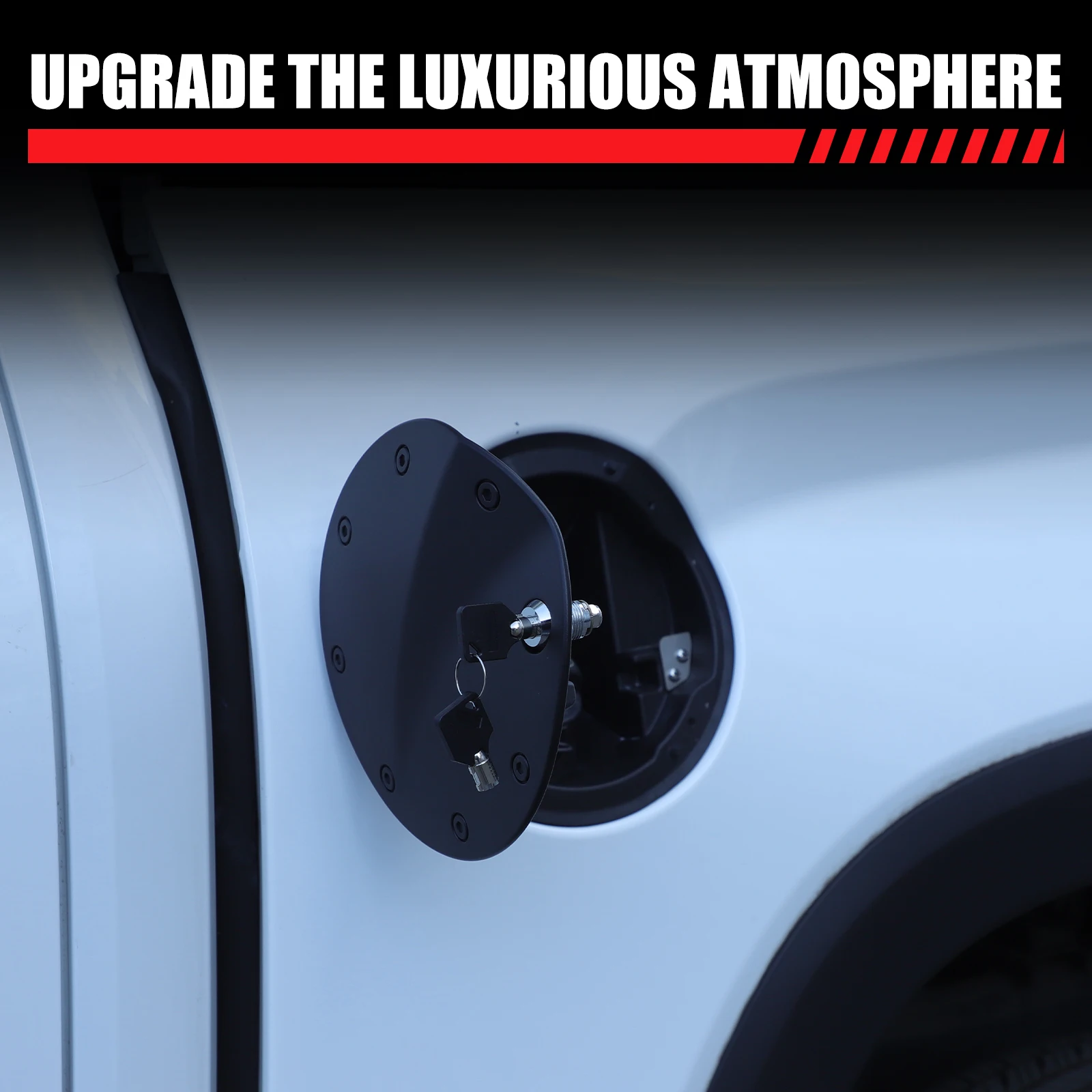 Aluminium Alloy For Toyota Tundra 2022-2024 Car Oil Fuel Tank Cap With Key Lock Cover Stickers Car Accessories