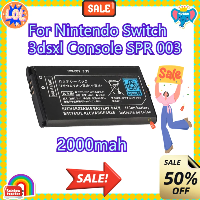 

High-Performance SPR-003 SPR003 2000mah 3DS XL Console Battery for Nintendo Switch 3dsxl Console SPR 003