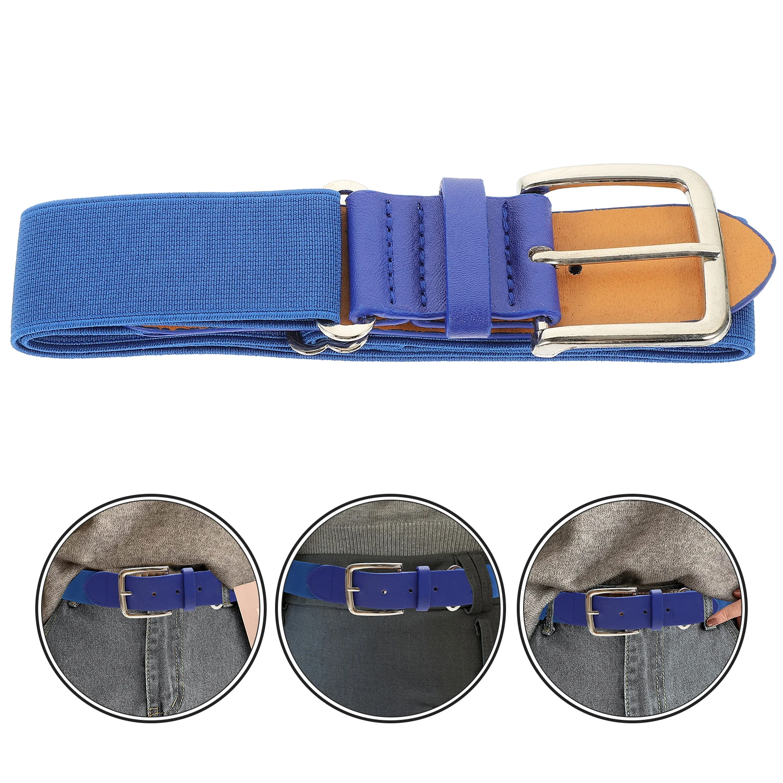 

Stretch Baseball Belt Softballs Belt for Women Men Imitation Youth Boys Adjustable Size Lightweight Non Rust Metal Ring