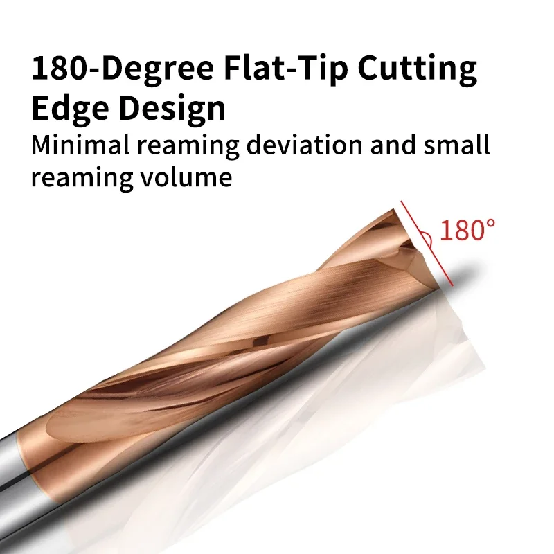 Premium Bronze TiN Coated Carbide Flat Bottom End Mills Extra Long Flute for Deep Pocket CNC Machining Aluminum Brass
