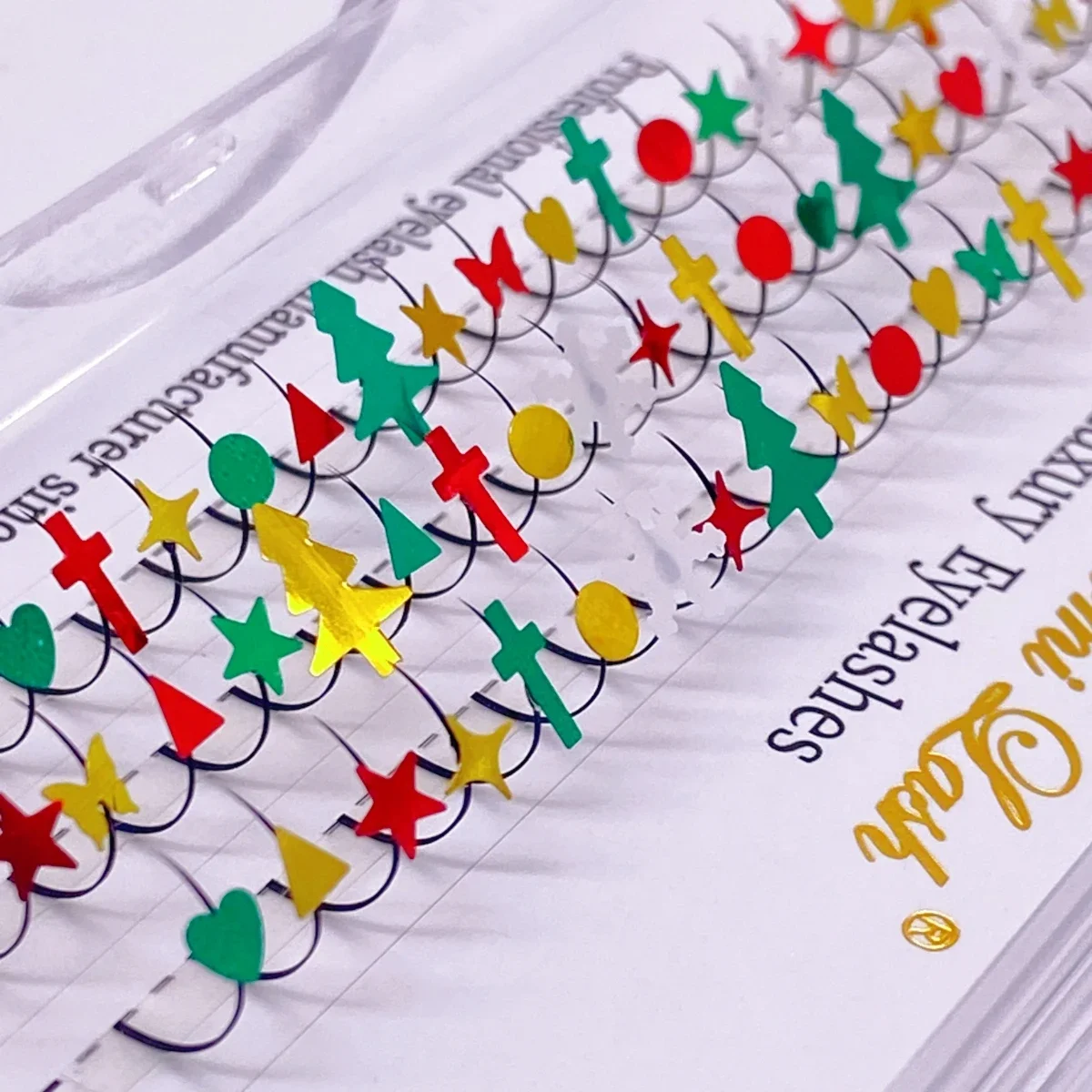 ثلاثية الأبعاد شجرة عيد الميلاد الرموش الصناعية هالوين مزيج اللون بريق الرموش الفردية المنك لينة الطبيعية لامعة الديكور ماكياج لاش