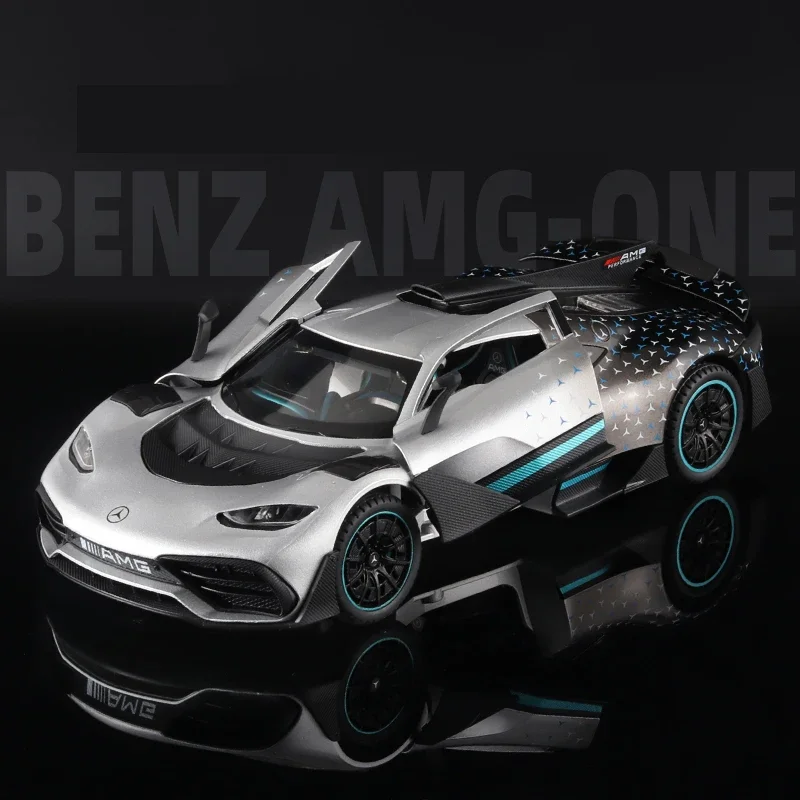 Mercedes Benz AMG ONE-coche deportivo de juguete, modelo de aleación de Metal modificado, fundido a presión, simulación de sonido y luz, regalos para niños, 1:24