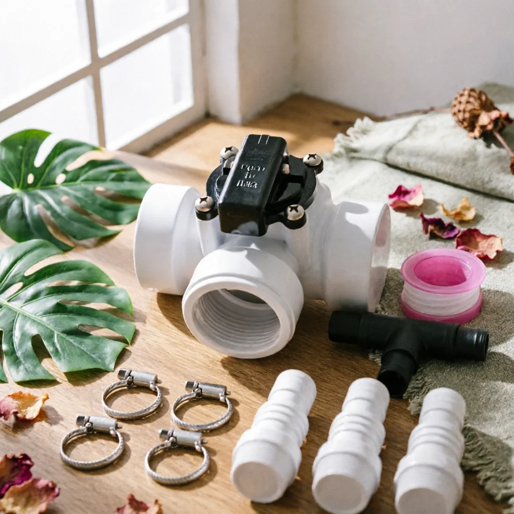 

3 Pieces 1.5 Inch Pool Diverter Valve Self-Lubricating 3 Way Pool Valve Chemical Resistant Long-Lasting for Filtration System