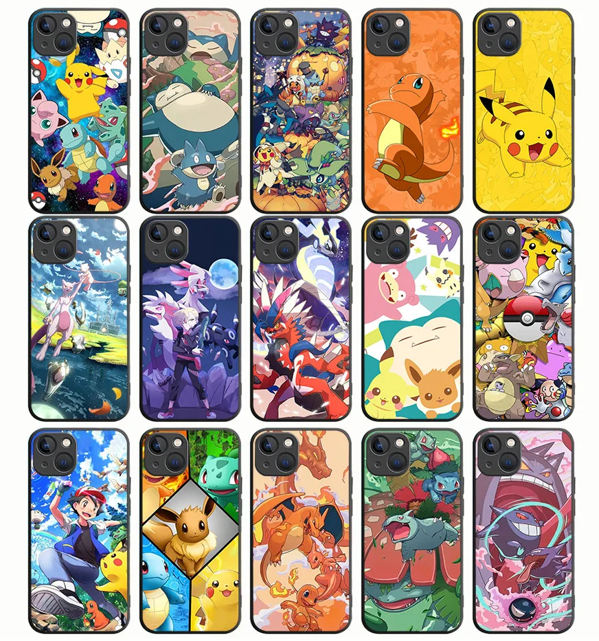 S-71 Cartoon Pokemon Soft Case for Samsung Note 8 9 A25 M55 M15 A55 A35 A15 A05 A05S A53 A41 A30S A40S 5G A30