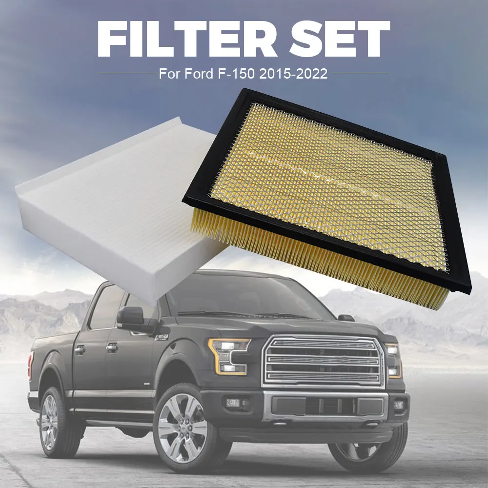 2pcs Filter Set For FORD F-150 Raptor XIV 3.5T 2022/ XIII 3.3L 2015/ Expedition 3.5 2017-2021 Engine Cabin Fresh Air Oil Filter