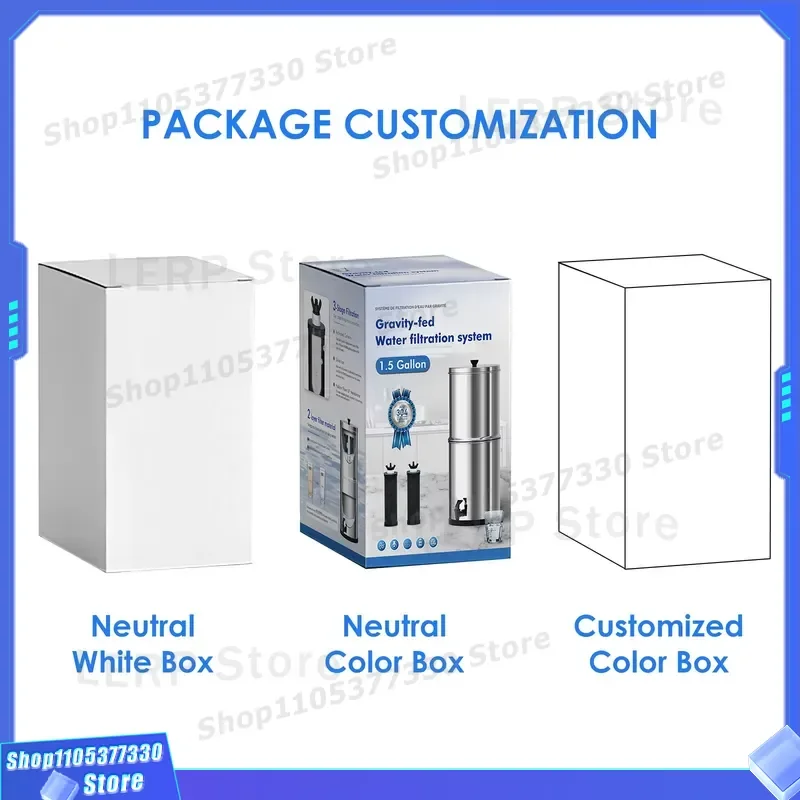 Global Patent Protected Design 304 Stainless Steel Gravity Water Filter Remvoe Fluoride Gravity Fed Water Filter System