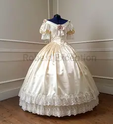 Women's Victorian Princess Lace Gown Pink Victorian Civil War Puffy Princess Wedding Dress Elegant Evening Gown Custom Made