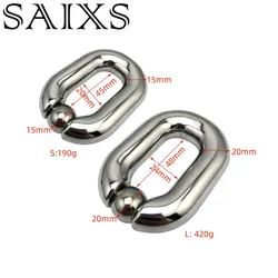 Scrotal Stretch Pendant Scrotum Pendant Ball Stretchers Testis Weight Penis Restraint Stainless Steel Cock Lock Ring Bondage