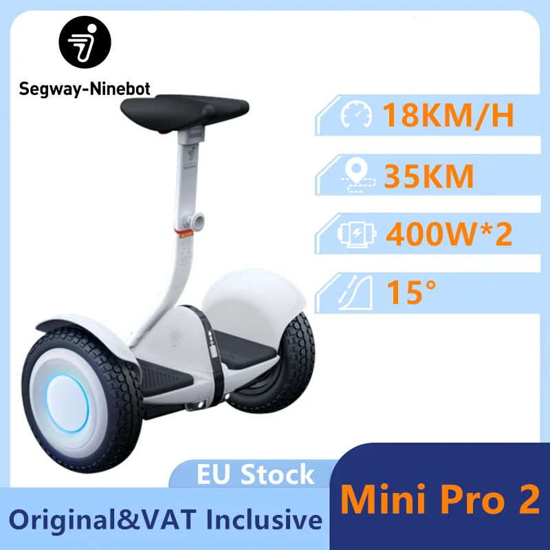 EU Stock Original Ninebot By Segway Mini Pro2 Self-Balancing Electric Scooter Compatible with Gokart Kit 18KM/H Speed 35KM Range