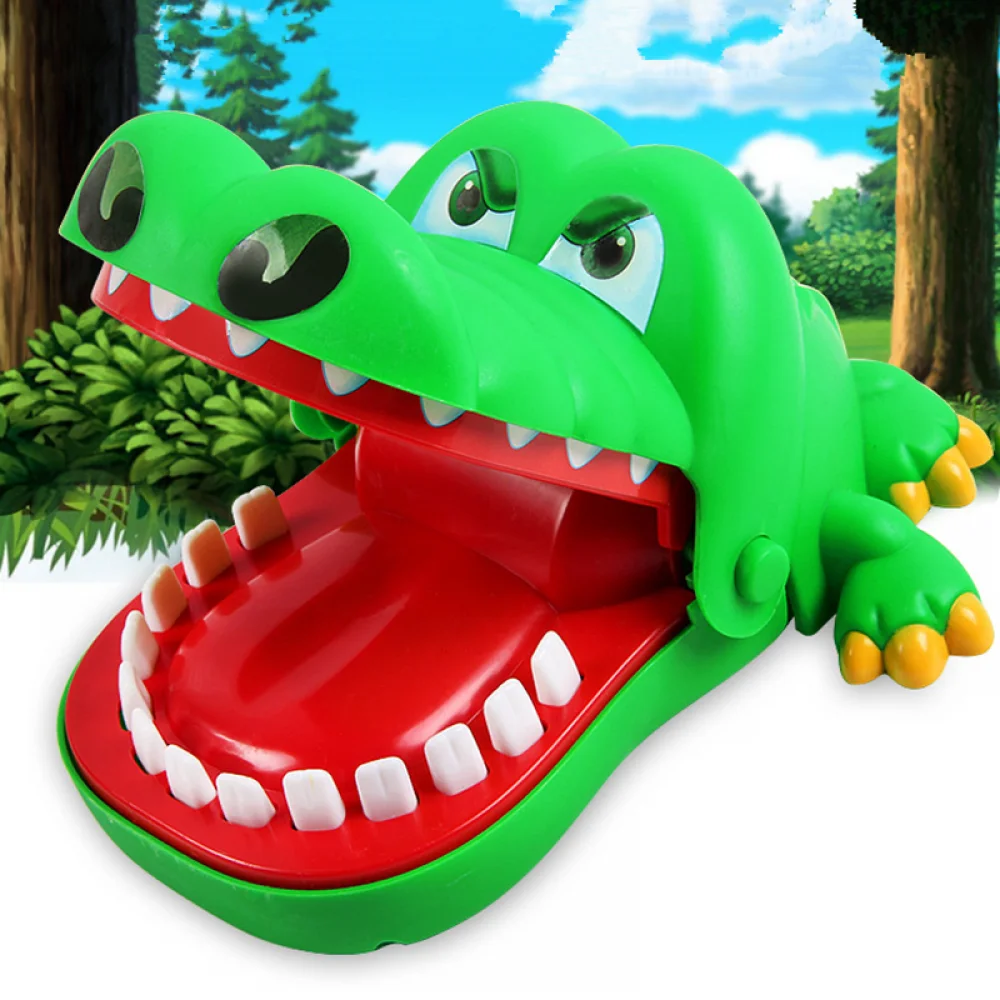 Brinquedos de dentes de crocodilo jacaré mordendo dedo dentista jogos piadas jogo de sorte brincadeiras crianças brinquedos engraçado festa de férias jogos de família