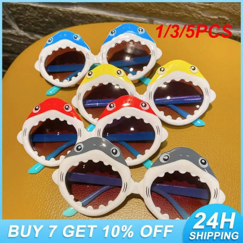 1/3/5PCS Full Frame Shark Shaped Glasses Clear And Bright Glasses Childrens Style Sunscreen Childrens Glasses