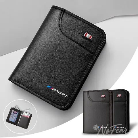 For BMW 1 3 5 Series G30 G20 F30 F10 E60 X1 X3 E70 F15 F48a Car Soft Wallet Leather Mini Credit Card Purse Portable Car Key Case