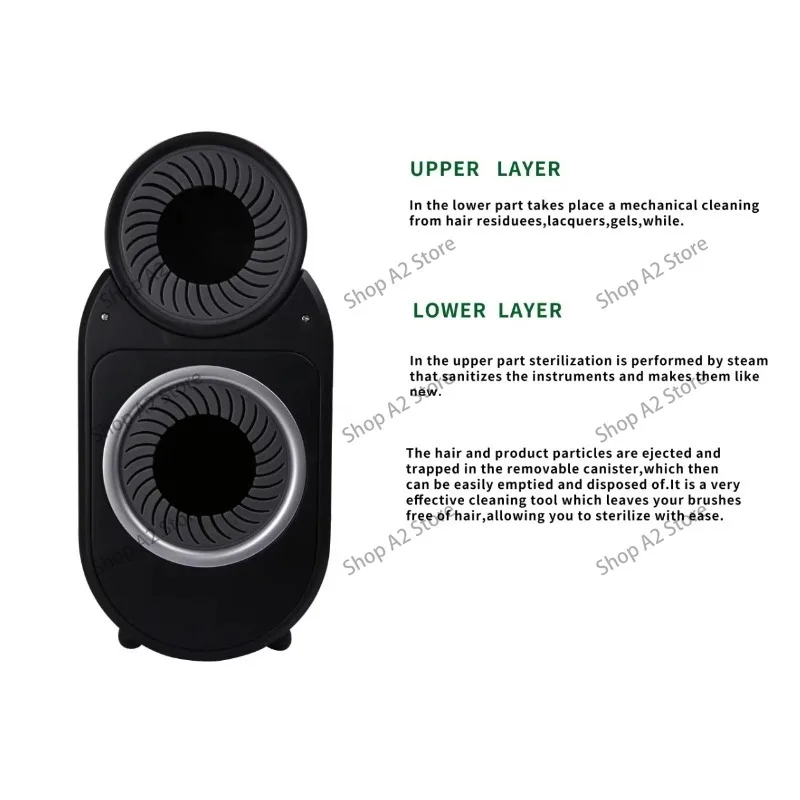 Quick Electric Round Brush Cleaner for Professional Hair Salons, Portable Automatic Toothbrush Cleaner and Dryer System