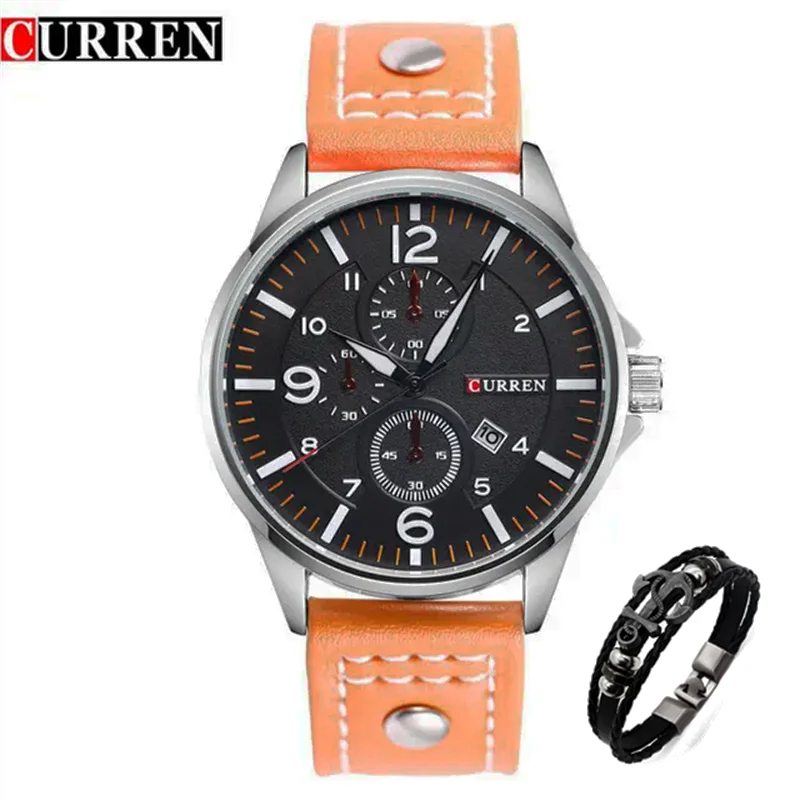 CURREN 8164 Top Brand Luxury Men's Watches  Fashion&Casual Business Quartz Watch Date Waterproof Wristwatch Relogio Masculino