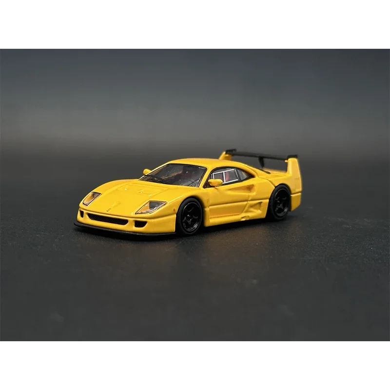 In Stock SH 1:64 F40 LM Opened Hood Yellow Diecast Diorama Car Model Collection Miniature Toys Stance Hunters