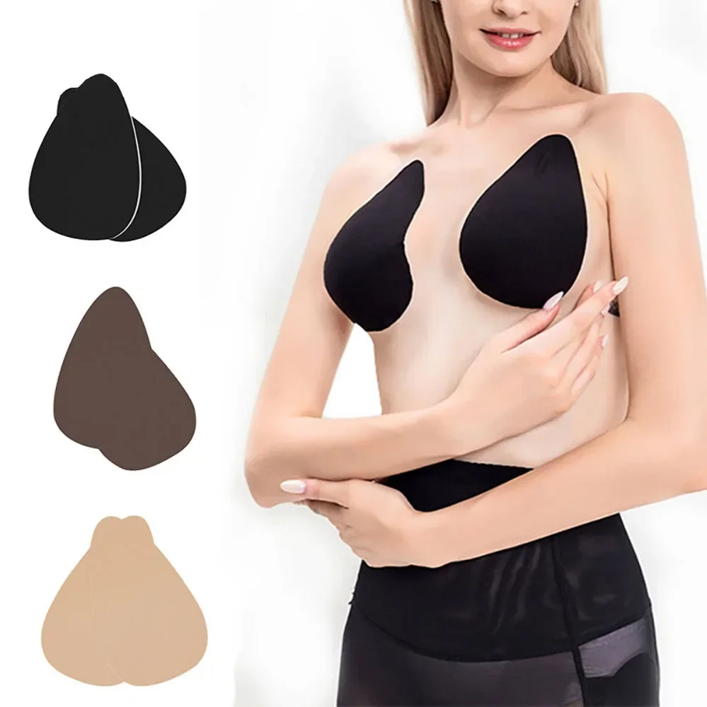 Chest Stickers Scotch Nipple Cover Breast Shields Tape Bust Lift Push Up Invisible Sticky Bra Self Adhesive Silicone Bra Pasties