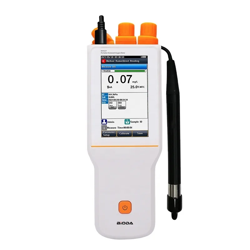 Touchscreen Handheld Fluorescence Method  Fish Pond Aquaculture Digital Dissolved Oxygen Meter
