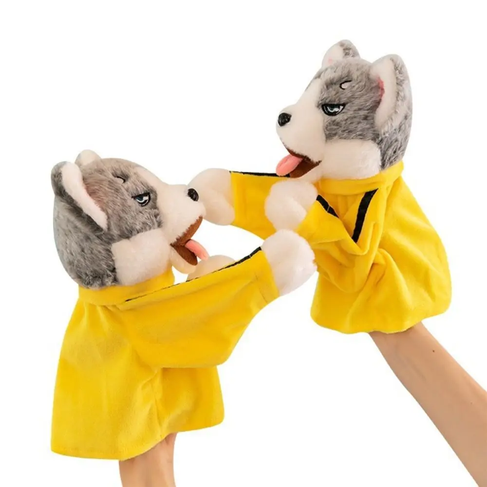 Kung Fu Boxen Husky Muppet Stofftier Hund Kampf Sound Husky Handpuppe 25cm interaktive Kung Fu Tier Spielzeug Kinder Spielzeug