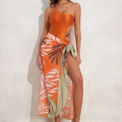 ZAFUAZ Sexy 2024 Women Swimwear One Shoulder Swimsuit Skirt One Piece High Cut Monokini Bikini Beachwear Brazilian Bathing Suit