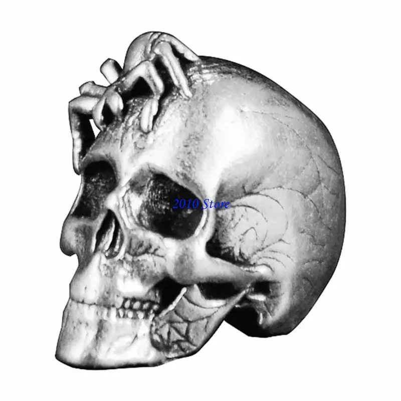 F3MF 금속 두개골 거미 수제 팔찌 및 목걸이를위한 매력 펜던트 대형 구멍 찐 예술적 수집품