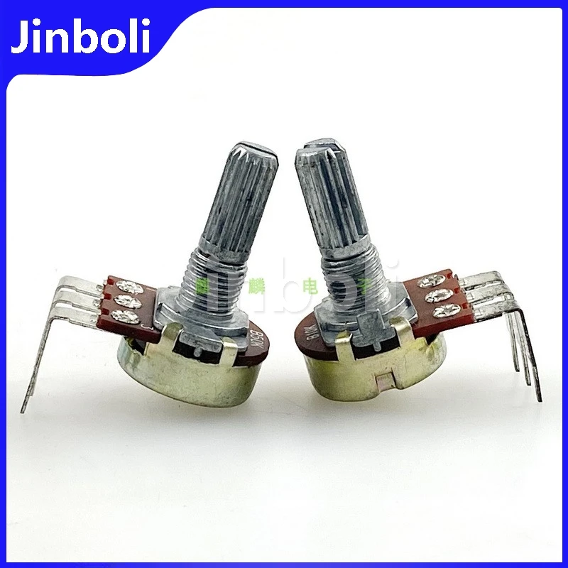 5PCS Vertical Single R16 Type WH148 Guitar Effector Amplifier Audio Potentiometer B10K B50K 3Pins Bent Foot Flower Shaft 20MM