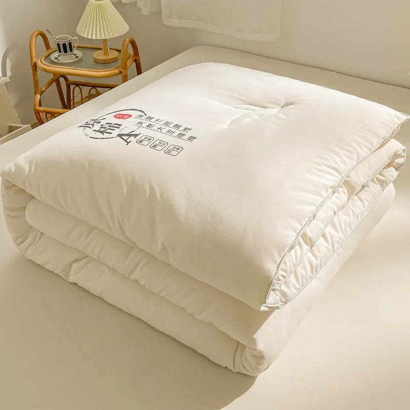 

Soybean fiber core filled all-season blanket 100% pure cotton fabric blanket comfortable single and double blankets