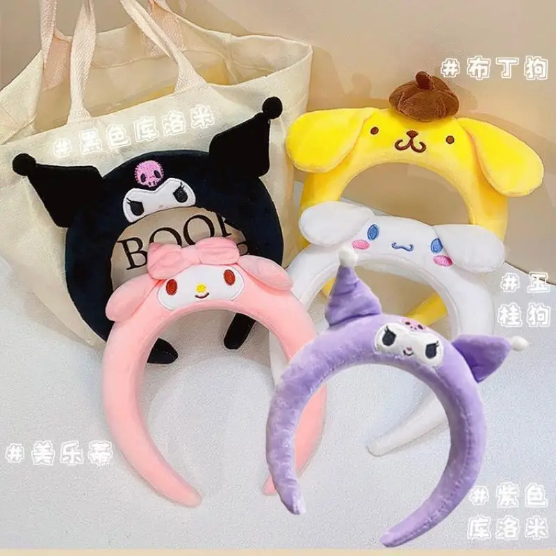 ที่คาดผมการ์ตูนเด็ก ซานริโอ เมโลดี้ ซินนามอโรล ลายอนิเมะสำหรับเด็กผู้หญิง ผ้าพลัฌ แถบกว้าง น่ารัก ไม่แปลกตา ของขวัญ