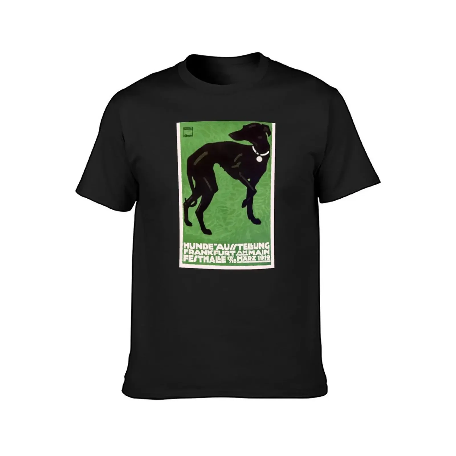 1912 Ludwig Hohlwein Whippet Dog Show Poster T-Shirt korean fashion Men's t shirts