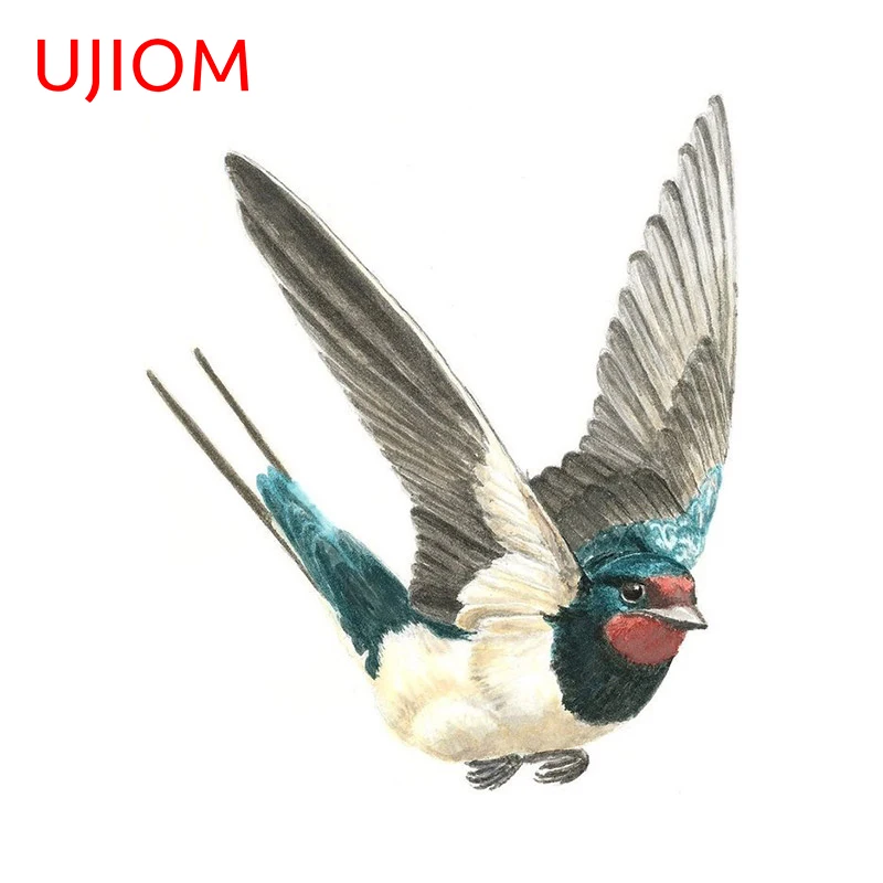 UJIOM 13cm x 11cm Sparrow Wall Stickers Creative Vinyl Decals Scratch-Proof Waterproof Living Room Wardrobe House Stickers