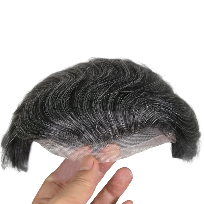 أحادية بولي PU الدانتيل الجبهة الرجال الشعر المستعار 6-7 بوصة ابيض عقدة الهندي ريمي الشعر البشري الطبيعي الشعرية الاصطناعية نظام الذكور هيربيسي