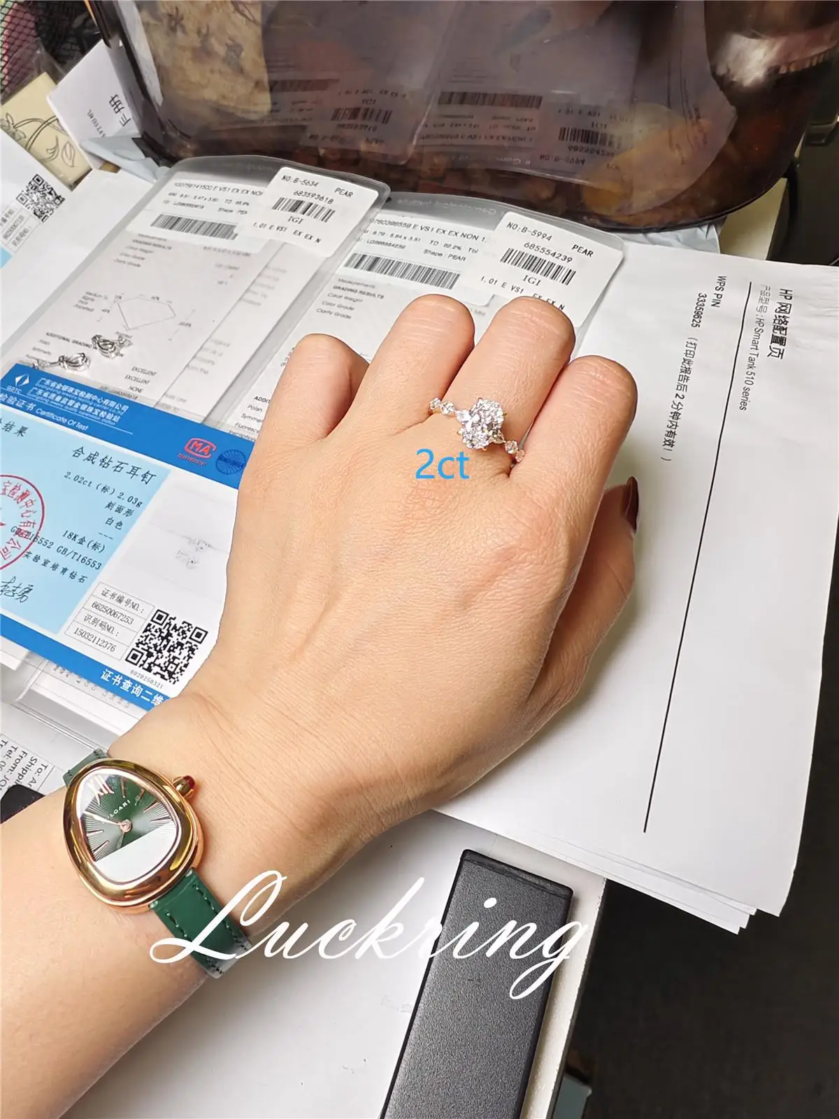 10K Solid Real gold Lab grown Diamond 4CT Oval IGI Diamond Ring Engagement ring Female MARQUISE 18K yellow gold wedding ring