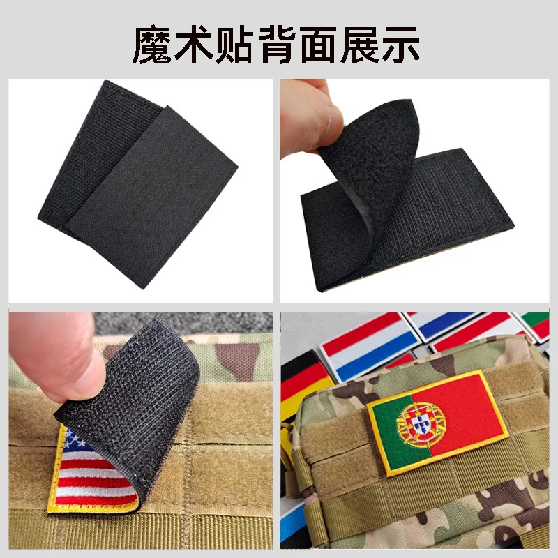 Oceania Flag of Papua New Guinea Embroidered Cloth Stickers Hook and Loop Badge Small Flag Patches Military Backpack Appliques