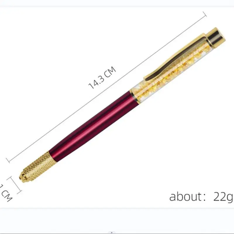 Multifunctional Cross Round Hole Flush Gold Foil Embroidery Handmade Pen Embroidery Eyebrow Pen for Eyebrow Pen