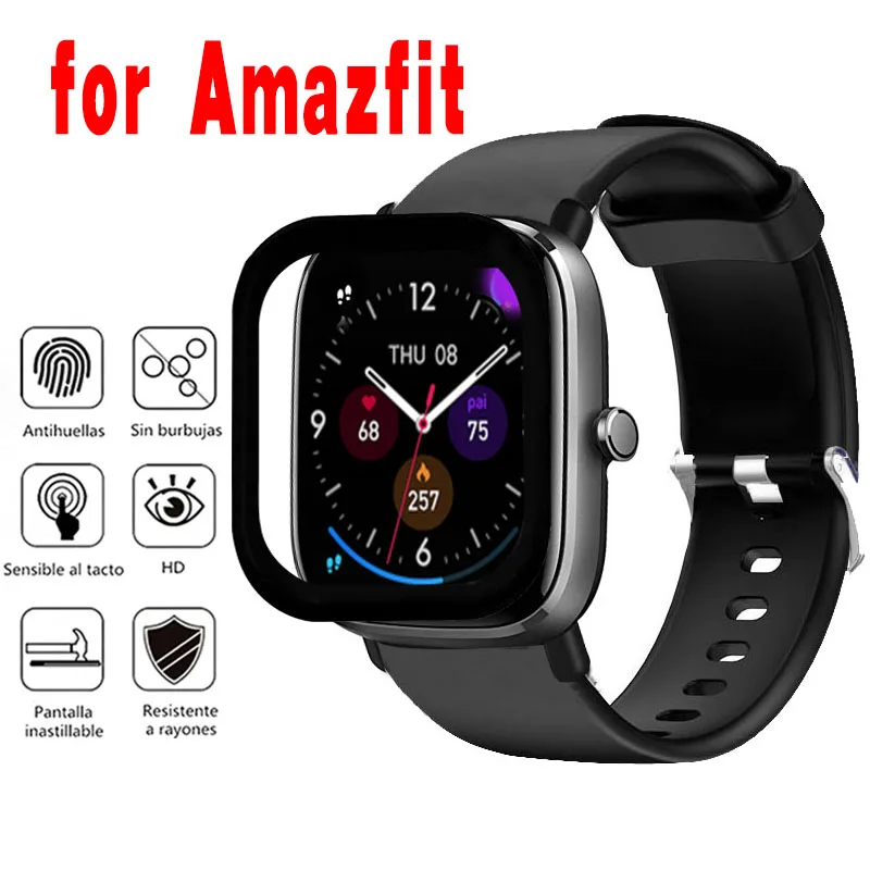 9D Tempered Soft Glass Watch Film For  Amazfit BiP S U 3 Pro Screen Protector For amazfit gts 2 3 2E 2 4 mini GTR 2 2e  glass