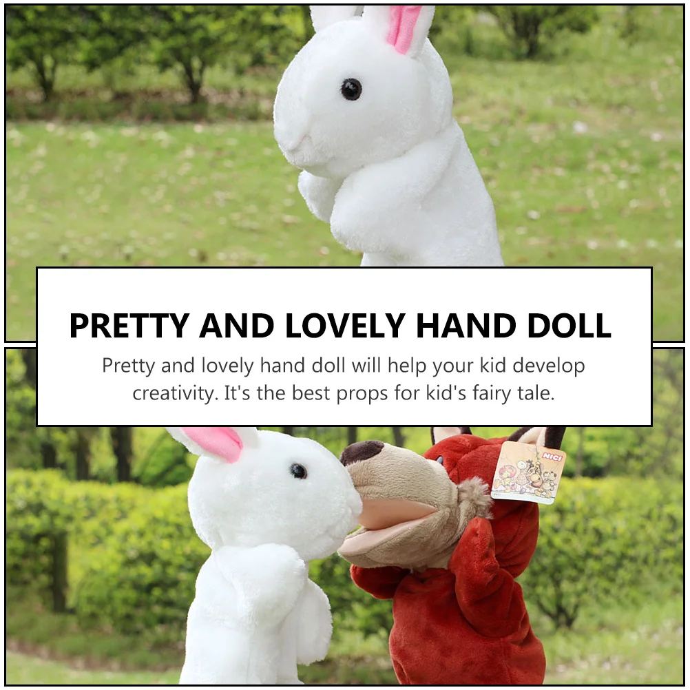 2 Pcs Children’s Toys Rabbit Hand Puppet Kids Figure Educational Plaything Dolls Interactive for Parent-child