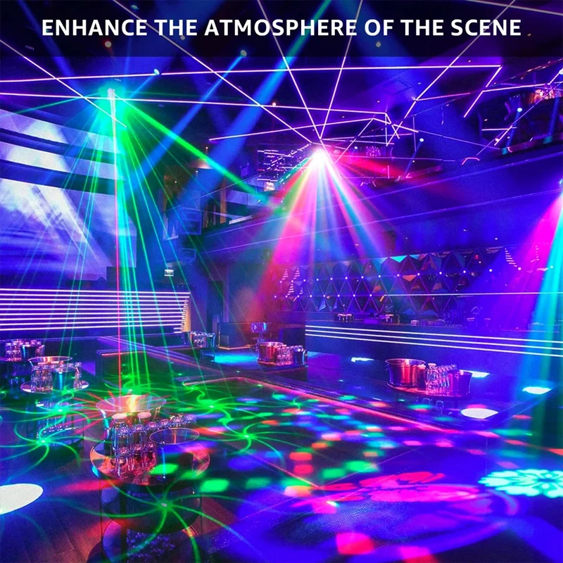 RGB Animatie Beam Scanner Podium 5 IN 1 Effect Laserlicht Projector DJ Disco Bar Club Party Dance Bruiloft Kerst Effect Show Lamp