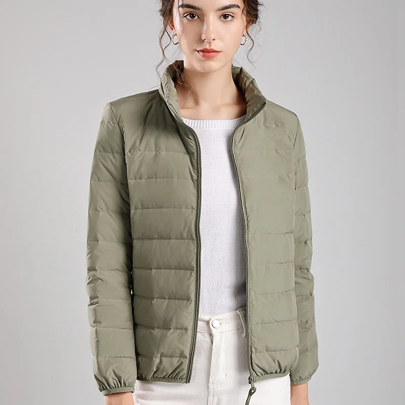 

Women Ultra Light White Duck Down Coat 2025 Autumn Winter Stand Collar Warm Down Jacket Ladies Bigsize Puffer Parkas Outwears