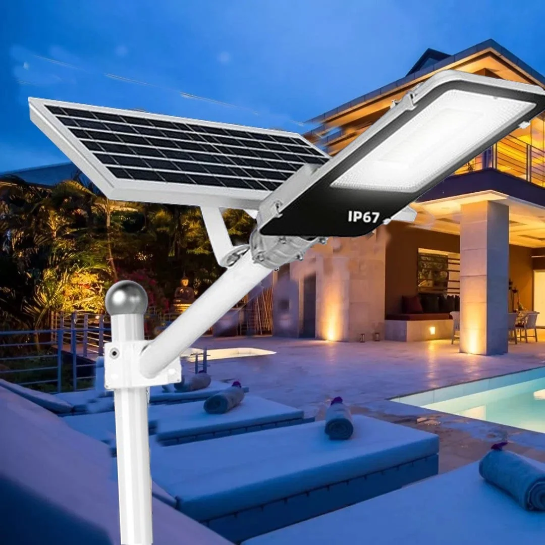 

Solar Lights High-Power 6500K LED Dusk to Dawn Waterproof LED Solar Street Light Backyard Street Lamps Security Flood Lighting