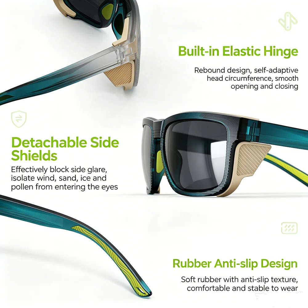VEITHDIA Outdoor Golfing Exercise Essentials Sunglasses Mountaineering Hiking Windproof Sandproof UV400 Light Goggles VKM-Y361F